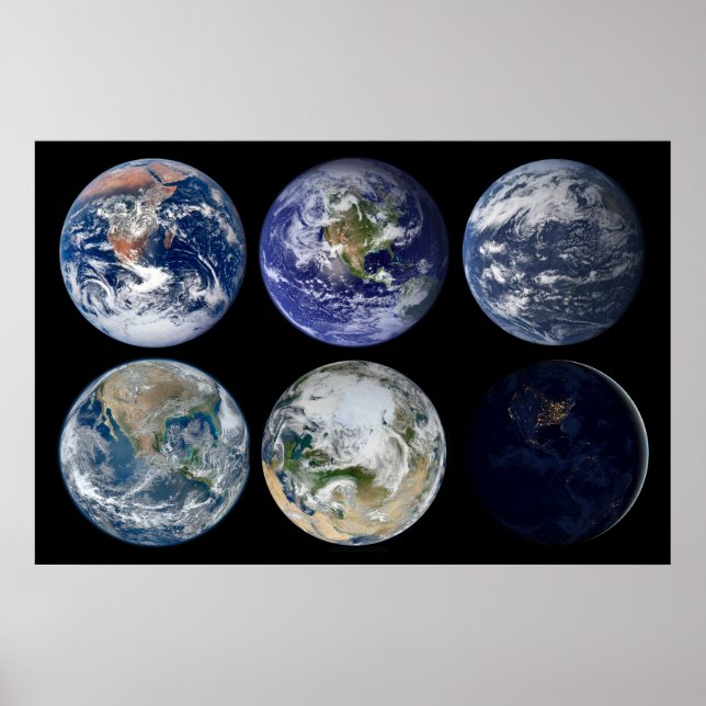 Poster Comparaison D'Image De Vues Iconiques De La Planèt (Devant)