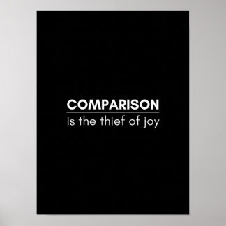 Poster Comparaison est le voleur de joie - Motivational P
