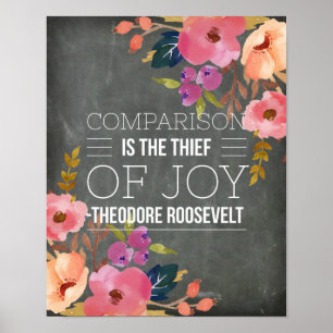 Poster Comparaison est le voleur de tous Joy Chalkboard