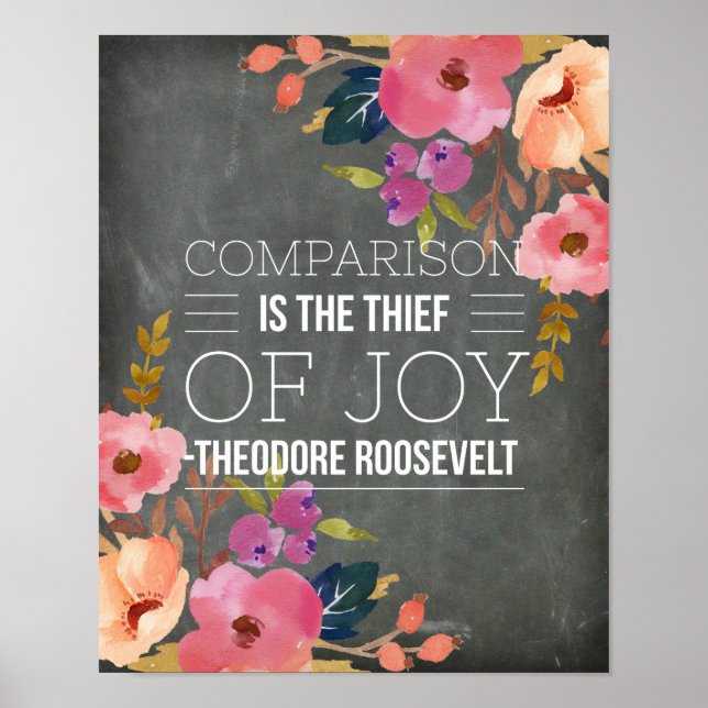 Poster Comparaison est le voleur de tous Joy Chalkboard (Devant)