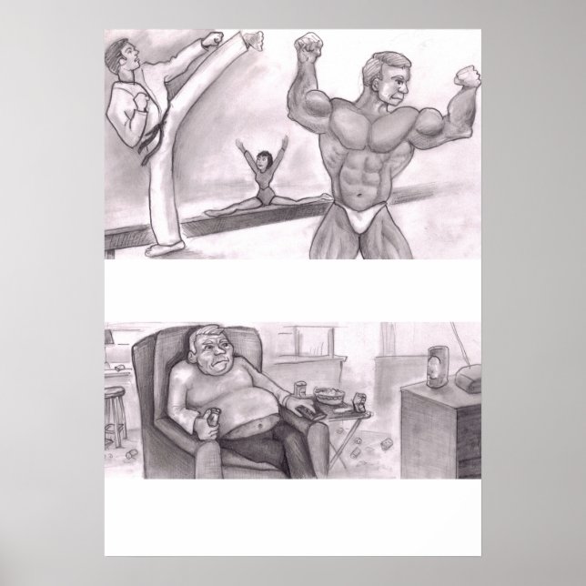 Poster Comparaison illustrée de la condition physique et  (Devant)