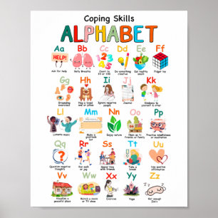 Poster Compétences Abc Alphabet Sensibilisation à la sant