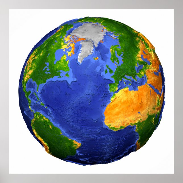 Poster Complétez La Terre Avec Des Données Topographiques (Devant)