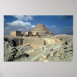 Poster Complexe de Djoser incluant la pyramide Step