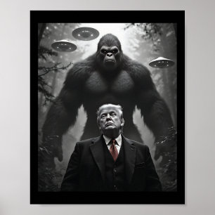 Poster Complot de Trump Bigfoot Ufo Rencontre Aliène Visi