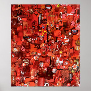 Poster : Composants du jeu de plateau rouge