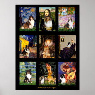Poster Composite d'art célèbre de Berger des Shetland