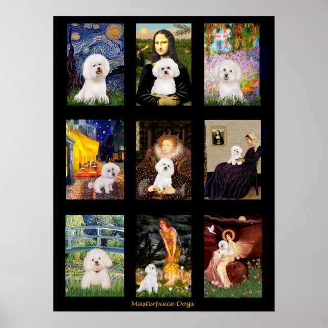 Poster Composite de Bichon Frise d'art célèbre (Devant)