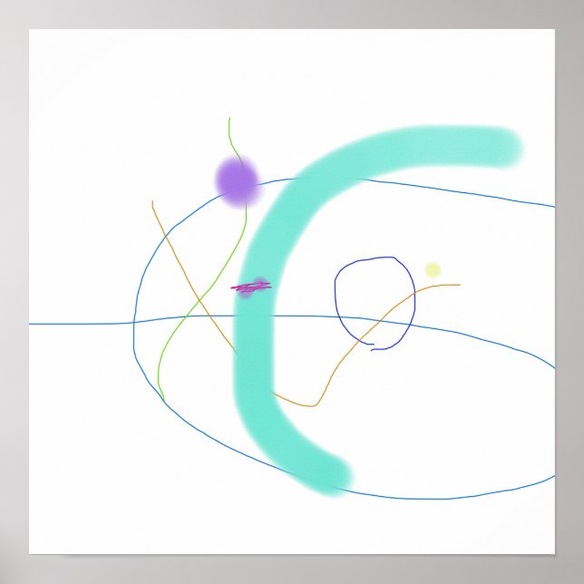 Poster Composition Abstraite dynamique (Devant)