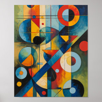 Poster Composition Abstraite Géométrique Dynamique