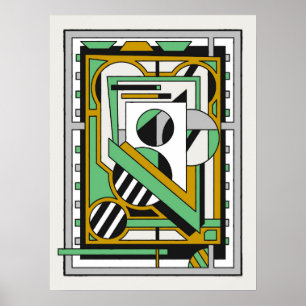 Poster Composition Abstraite Géométrique Moderne