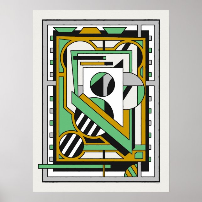 Poster Composition Abstraite Géométrique Moderne (Devant)