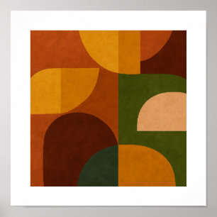 Poster Composition Abstraite Moderne du Milieu du Siècle