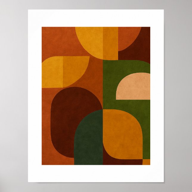 Poster Composition Abstraite Moderne du Milieu du Siècle (Devant)