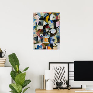 Poster Composition avec demi-lune jaune et Y