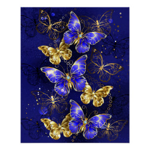 Poster Composition avec papillons Sapphire
