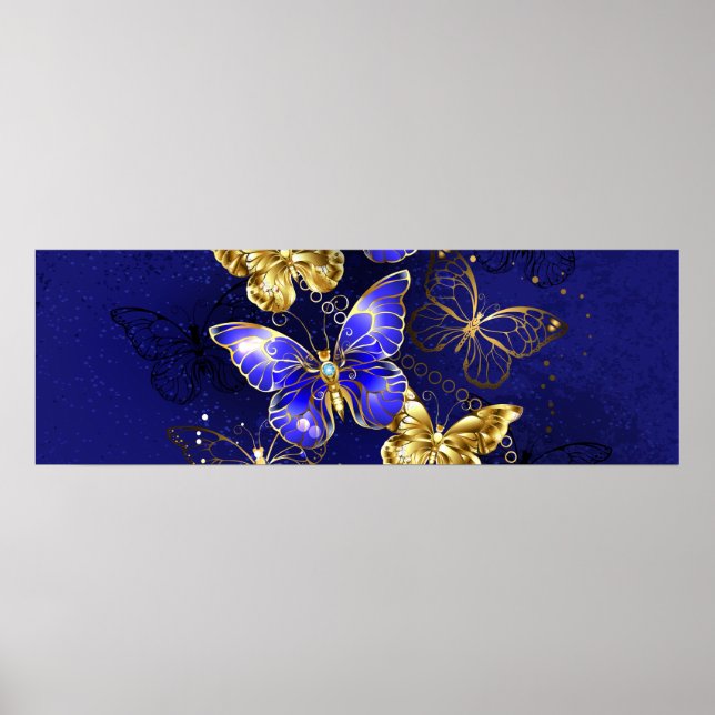 Poster Composition avec papillons Sapphire (Devant)