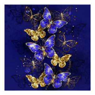 Poster Composition avec papillons Sapphire
