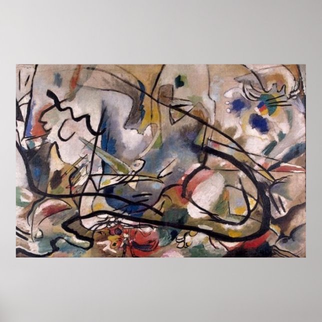 Poster Composition de Kandinsky Peinture Abstraite (Devant)