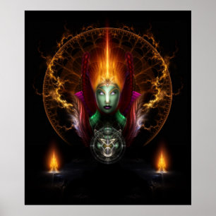Poster Composition De L'Art Fractal Riddian Queen Of Fire