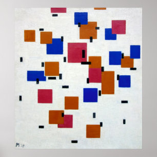 Poster Composition de Mondrian en couleur A