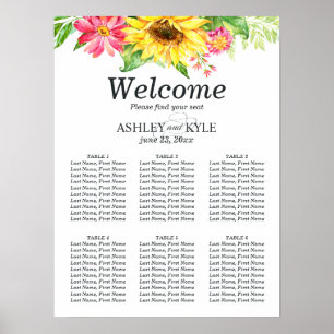 Poster Composition de table tournesol