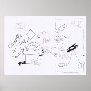 Poster Composition Dessins surréalistes Coloration Grande