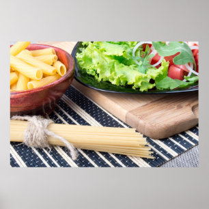 Poster Composition diagonale sur une table avec de la
