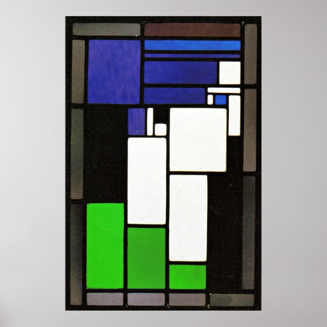 Poster Composition en verre, femme, célèbre oeuvre d'art (Devant)