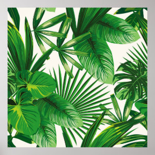 Poster Composition exotique tropicale verte naturelle feu