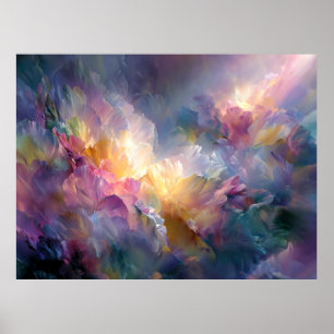 Poster Composition florale pastel abstraite lumineuse