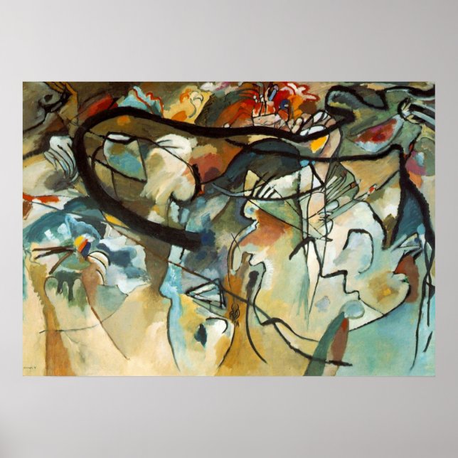 Poster Composition Kandinsky V Peinture en toile Abstrait (Devant)