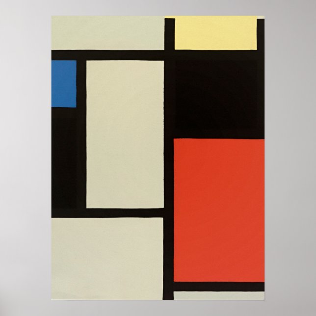 Poster Composition mondrienne Art moderne de la peinture  (Devant)