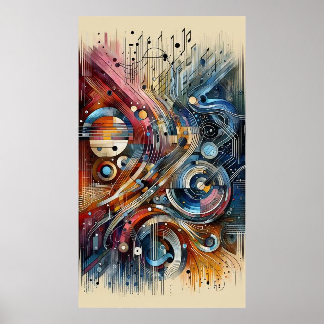 Poster Composition musicale - abstraite lyrique 16 (Devant)