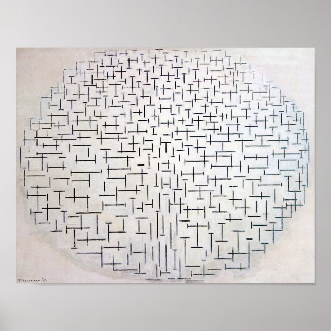 Poster Composition no 10, Quai et océan | Mondriaan | (Devant)