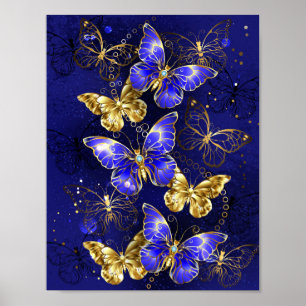 Poster Composition with Sapphire Butterflies