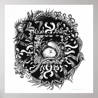 Poster Compost Mandala - Noir sur blanc