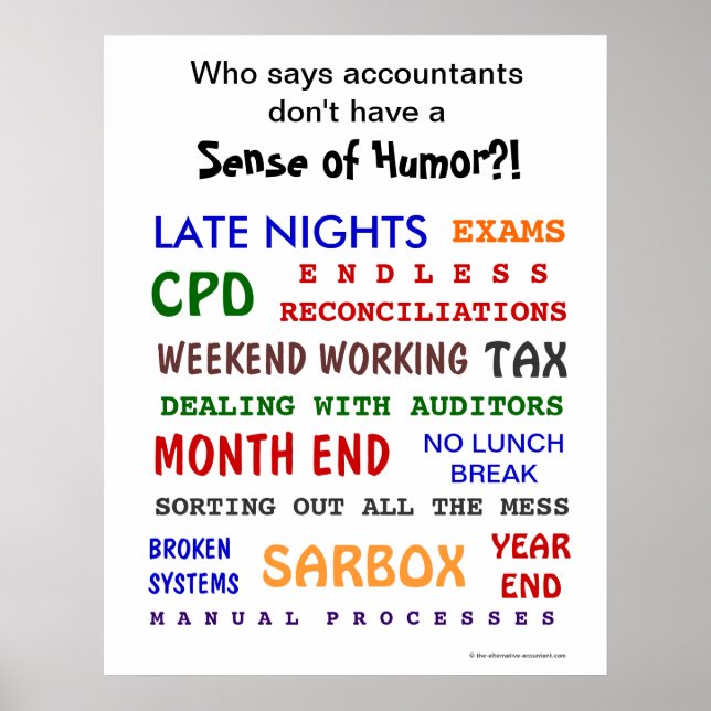 Poster Comptable Sens de l'Humour Motivation amusante (Devant)