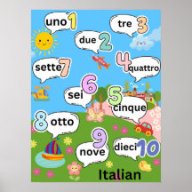 Comptage 1 à 10 en italien