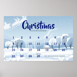 Poster Compte à rebours de Noël Calendrier de l'Avent