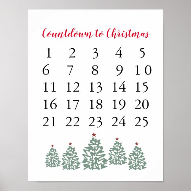 Poster Compte à rebours du calendrier de Noël (Devant)
