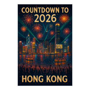 Poster Compte à rebours jusqu'en 2026 à Hong Kong
