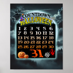 Poster Compte à rebours pour Halloween
