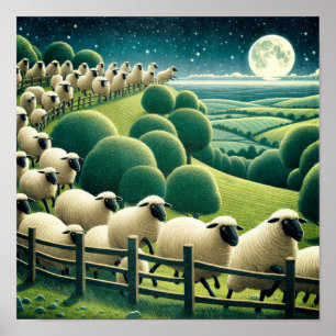 Poster Compter les moutons