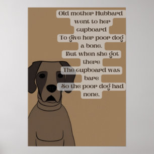 Poster comptine maman Hubbard dessin animé amusant