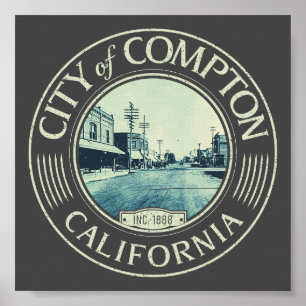 POSTER COMPTON LOS ANGELES CALIFORNIA - VILLE DE COMPTON