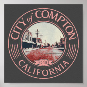 POSTER COMPTON LOS ANGELES CALIFORNIA - VILLE DE COMPTON