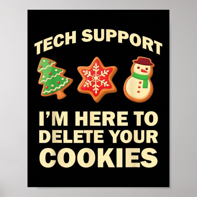 Poster Computer Nerd Funny Christmas Designs Men's Black  (Devant)
