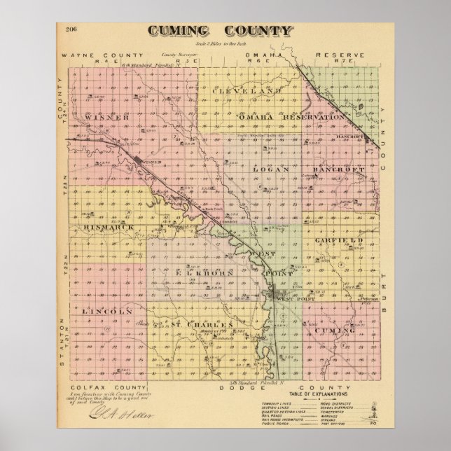 Poster Comté de Cuming, Nebraska (Devant)