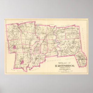 Poster Comté de Hartford Connecticut